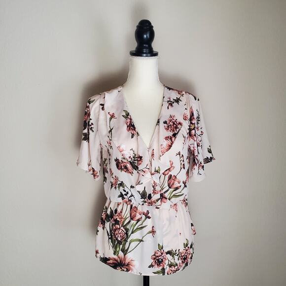 Sienna Sky Floral Peplum Blouse Small - Picture 1 of 9